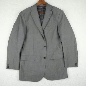 Massimo Dutti Blazer Jacket Mens 40R Gray Two Button Double Vented Wool